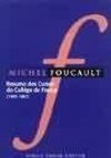Resumo dos Cursos do College de France: 1970 - 1982